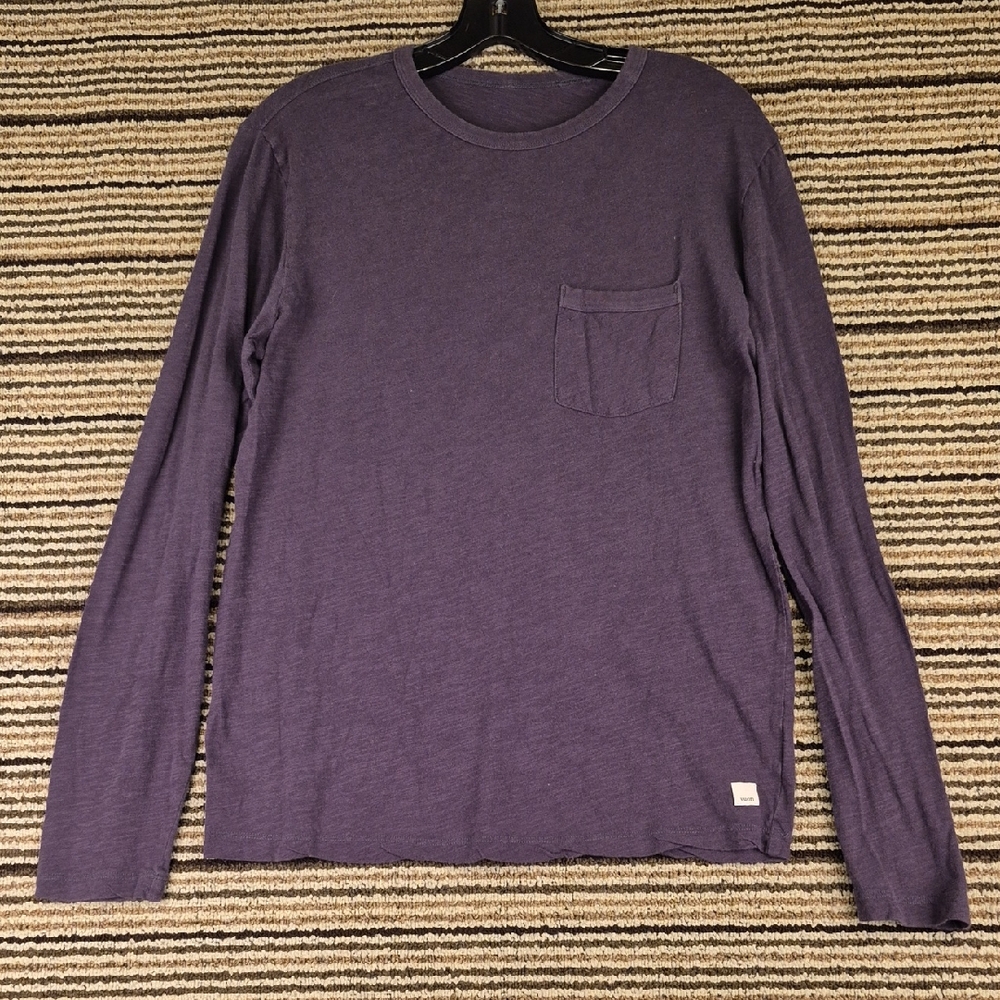 VUORI Dark Grey V1001 Cotton Mens Small Athletic Long Sleeve Pocket T Shirt